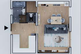 New construction of a 4-room house in Standard design with a garden in the village of Jahodná
