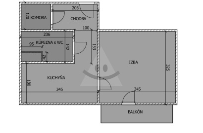 Renovated 1-bedroom apartment with balcony for rent in Komárno