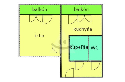 1-room apartment with two balconies in original condition / 35 m2 / - Žilina ( Vlčince )