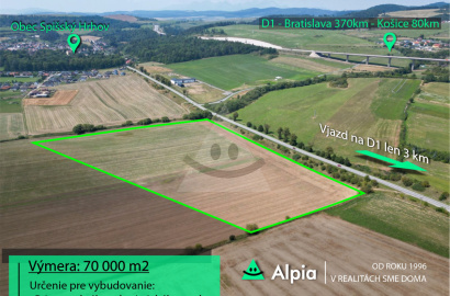 Industrial land near the D1 highway for sale, Spišský Hrhov