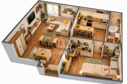 Renovated - furnished 3-room apartment in the center of SNV, quiet location