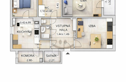 4-room flat for sale, Kvetová, Čampurka, Bojnice
