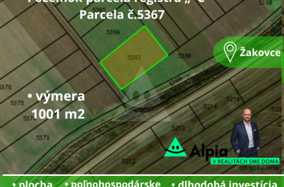 Alpia exclusively offers for sale a set of land plots in the cadastral area of Žakovce.