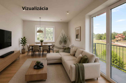 3-room apartment with a balcony in standard and parking in a new building in Kolárovo