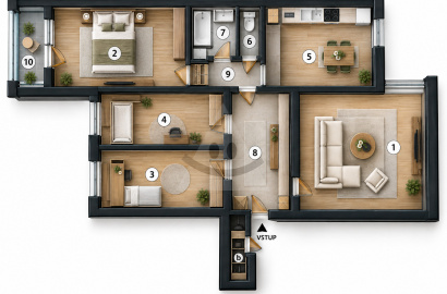 4-room flat for sale, M.Rázusa, Necpaly, Prievidza