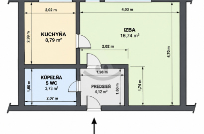 Small 1-room apartment / 27 m² / - Martin